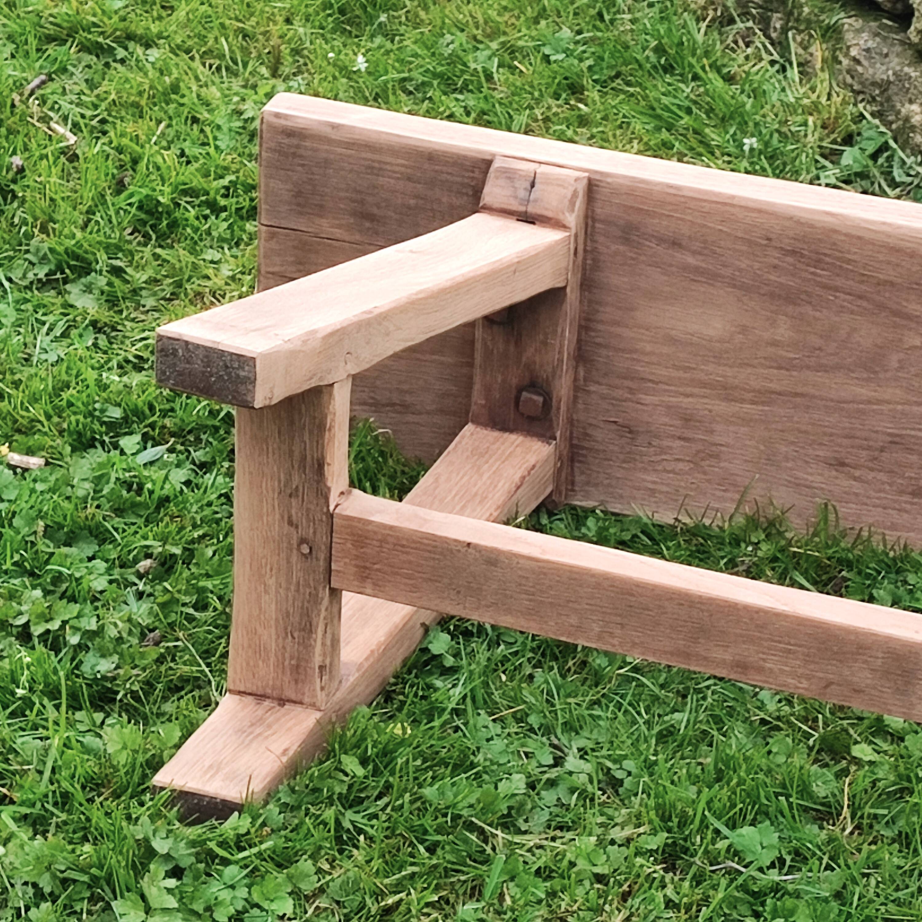Solid oak farm bench
