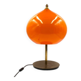 Mid-century modern orange glass Table lamp, Vistosi Italy, 1960s