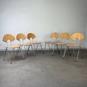 6 Mikado chairs 1800, stackable, design by Walter Leeman for Kusck&co.