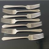 Set of 6 small silver plated Art Deco Fairfield forks