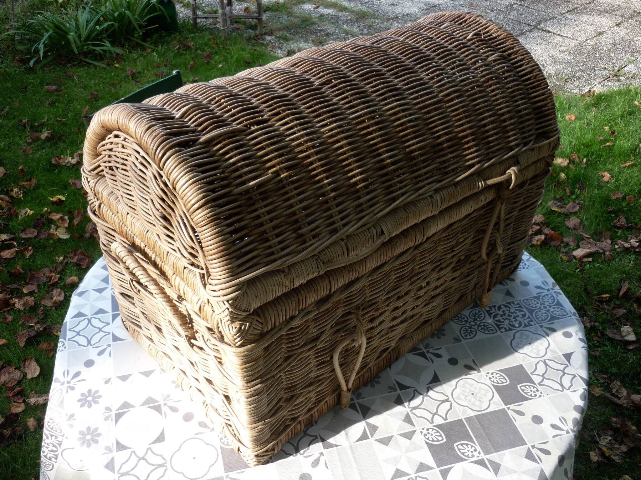 Vintage rattan trunk