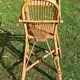 Chaise haute pour enfant en rotin