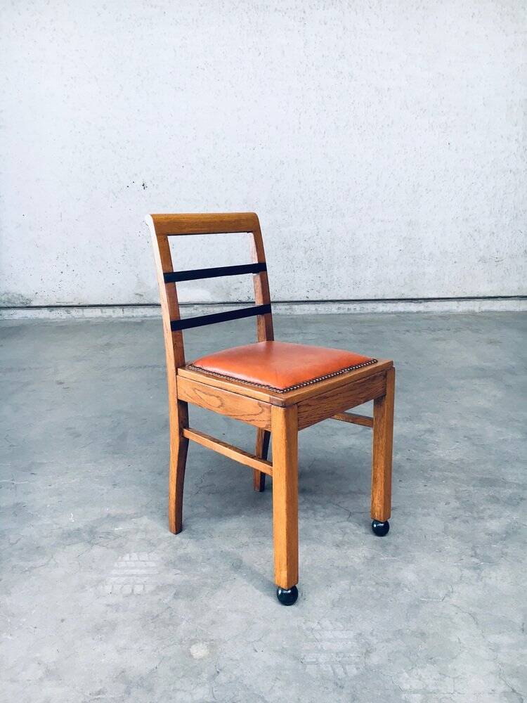 Set of Art Deco Belgian Side Chairs, 1930s