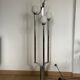 Space age lamp in brushed steel and opalin glass, 1970