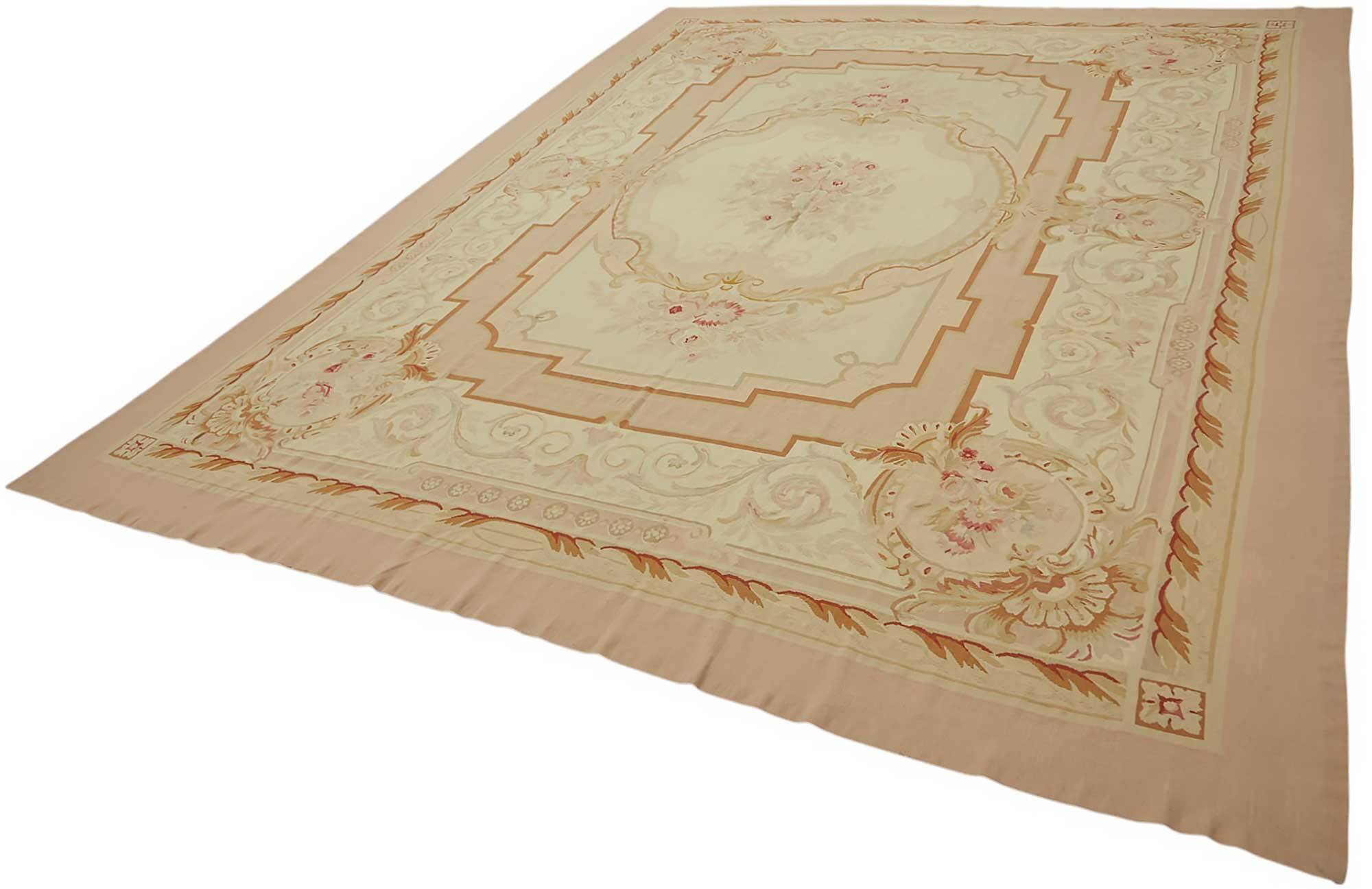 Handmade European Vintage Aubusson Kilim 308 cm x 397 cm