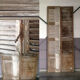 Pair of solid oak louvered shutters