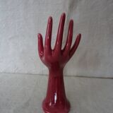 Hand ceramic fig tree color red burgundy