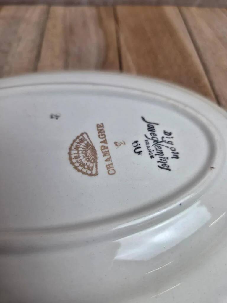 Ravier Iron Earth Digoin Sarreguemines Champagne 2 – green and flowers