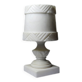 White sculpted alabaster night light, classic style, circa 1950-1970.