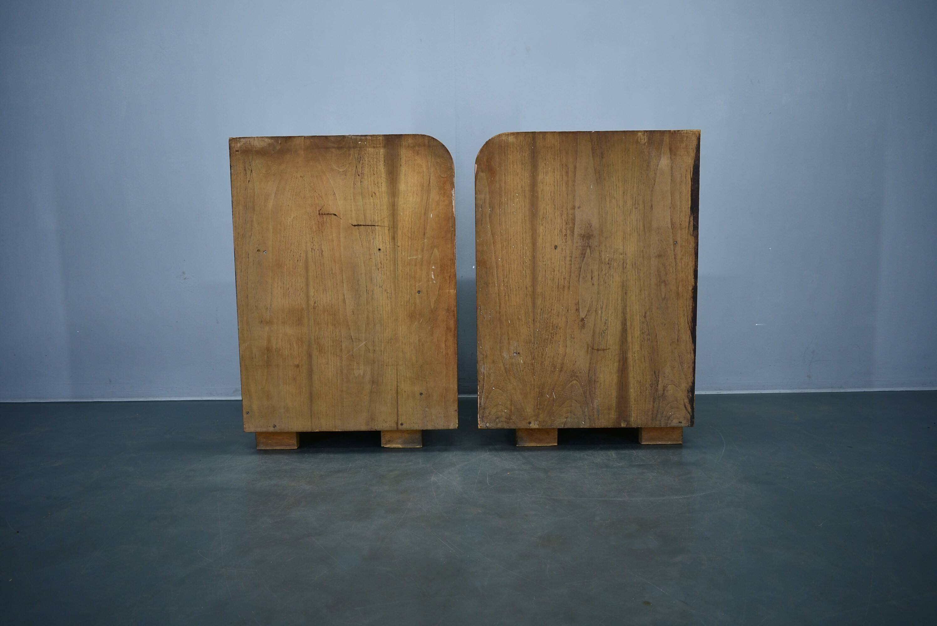 1939s pair of Art Deco bedside tables, Czechoslovakia