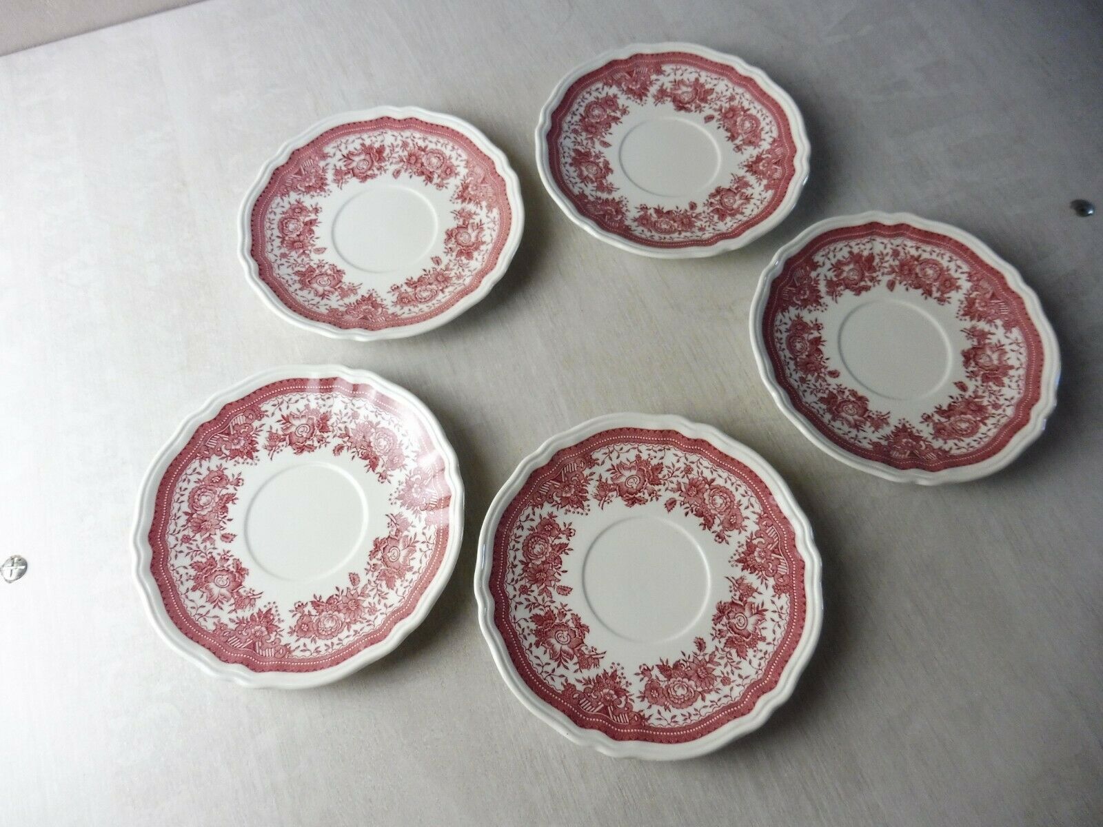 Set of 5 under cups, Fasan decoration, ceramic Villeroy & Boch