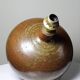 Grosse lampe boule grès pyrité émaillé vintage Baudat La Borne