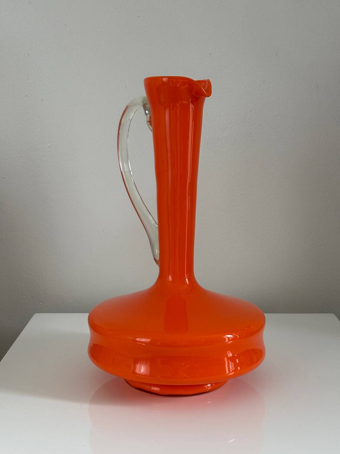 Blown glass pitcher vase