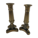 Pair of 19th bronze candle holders
