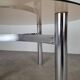 Mid-century Czechoslovak smoked glass coffee table, chrome metal, 1970s