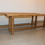 2 light oak benches