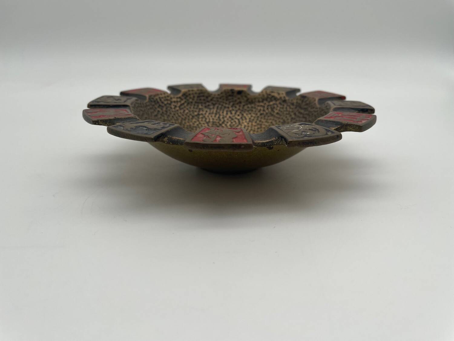 Zodiac cup ashtray in solid brass