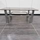 Vintage coffee table chrome metal and smoked glass 1970s