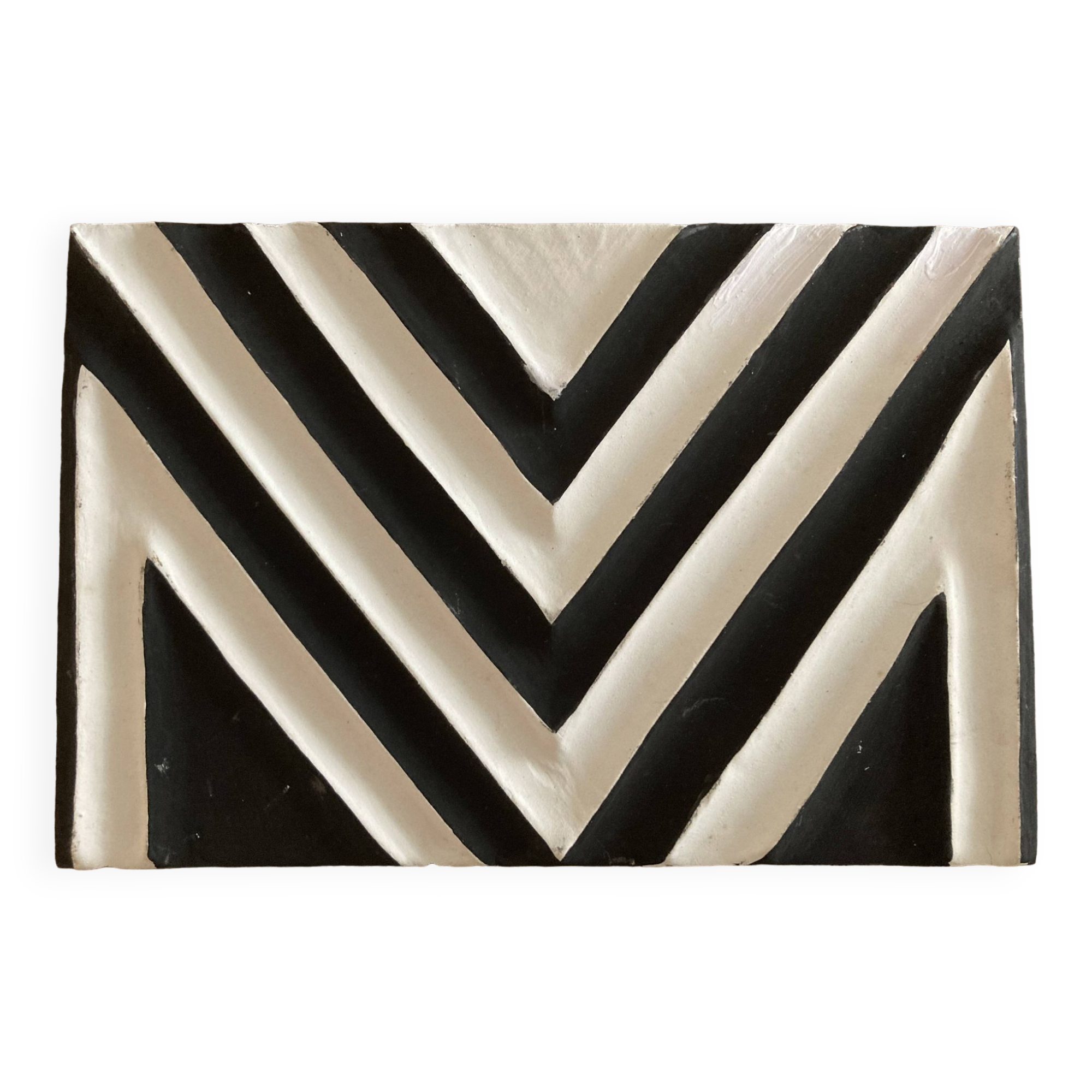 Two Imigongo paintings / panels traditional art from Rwanda