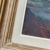 Oil painting on canvas Clody.F 1977 equunox pond Finistère