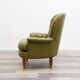 Fauteuil Chesterfield en cuir vert olive
