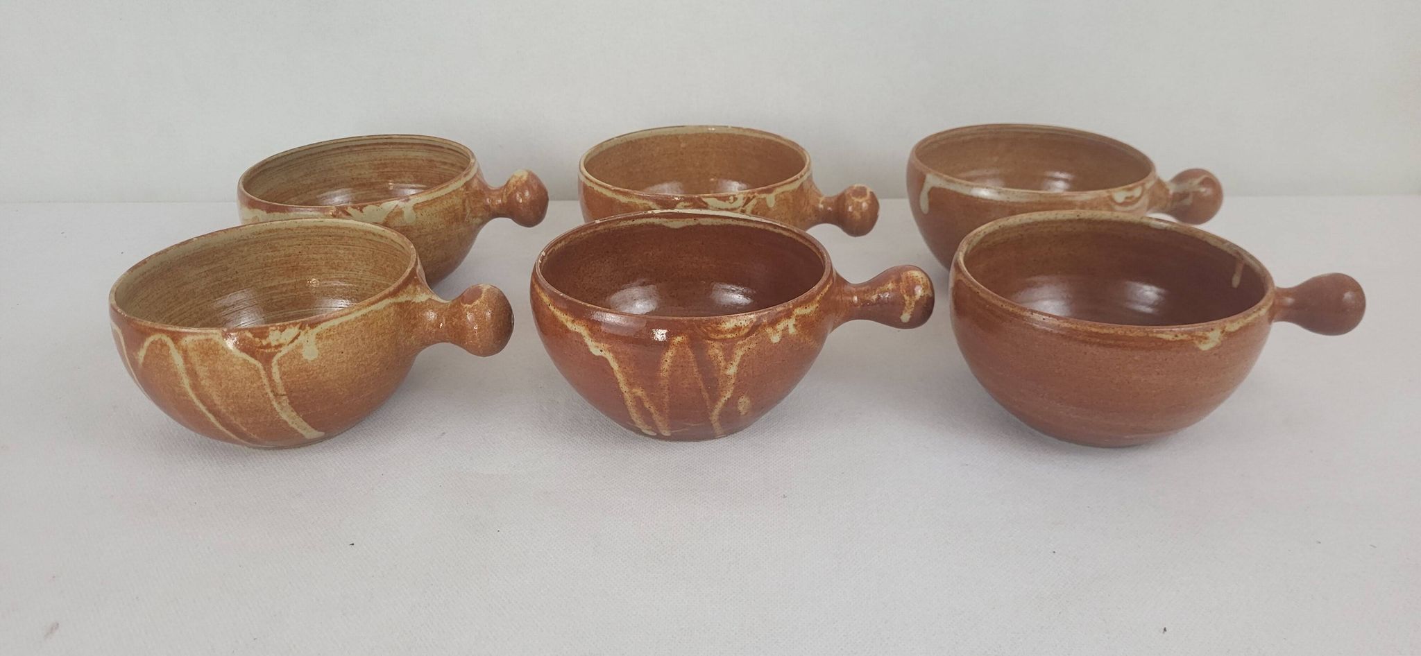 6 Puisaye stoneware bowls