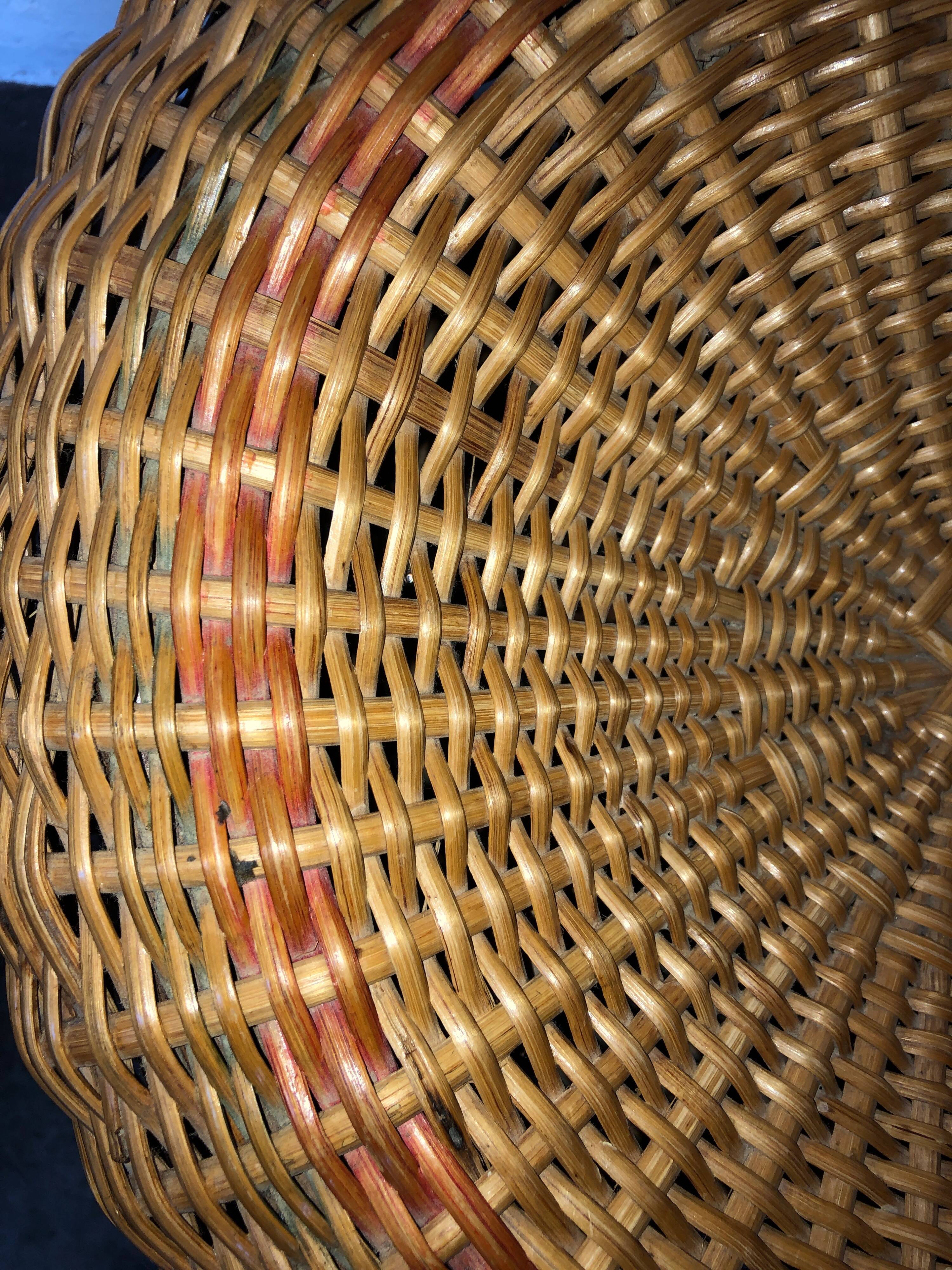 Old 60s rattan stool