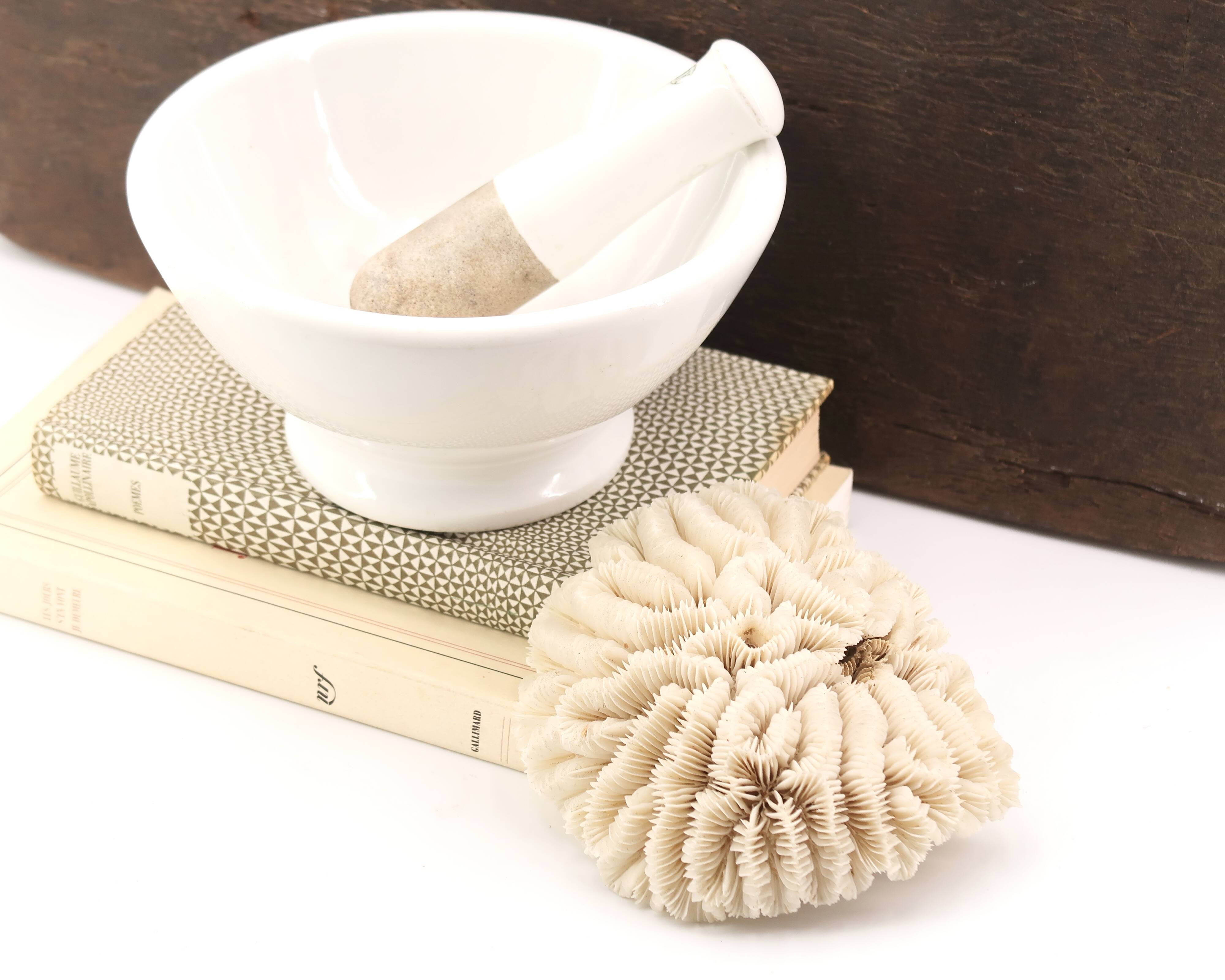 Natural coral white beige, 70s