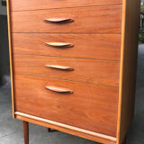 Tall teak chest of drawers from the 1960s