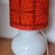 Pausa floor lamp - white opaline and vintage fabric 70's