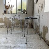 Set of 5 “silver moon” high stools Pascal Mourgue