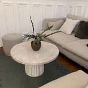 Beige Avenue travertine coffee table