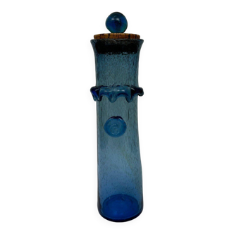 Biot bottle flask with cork stopper, mid-20th century