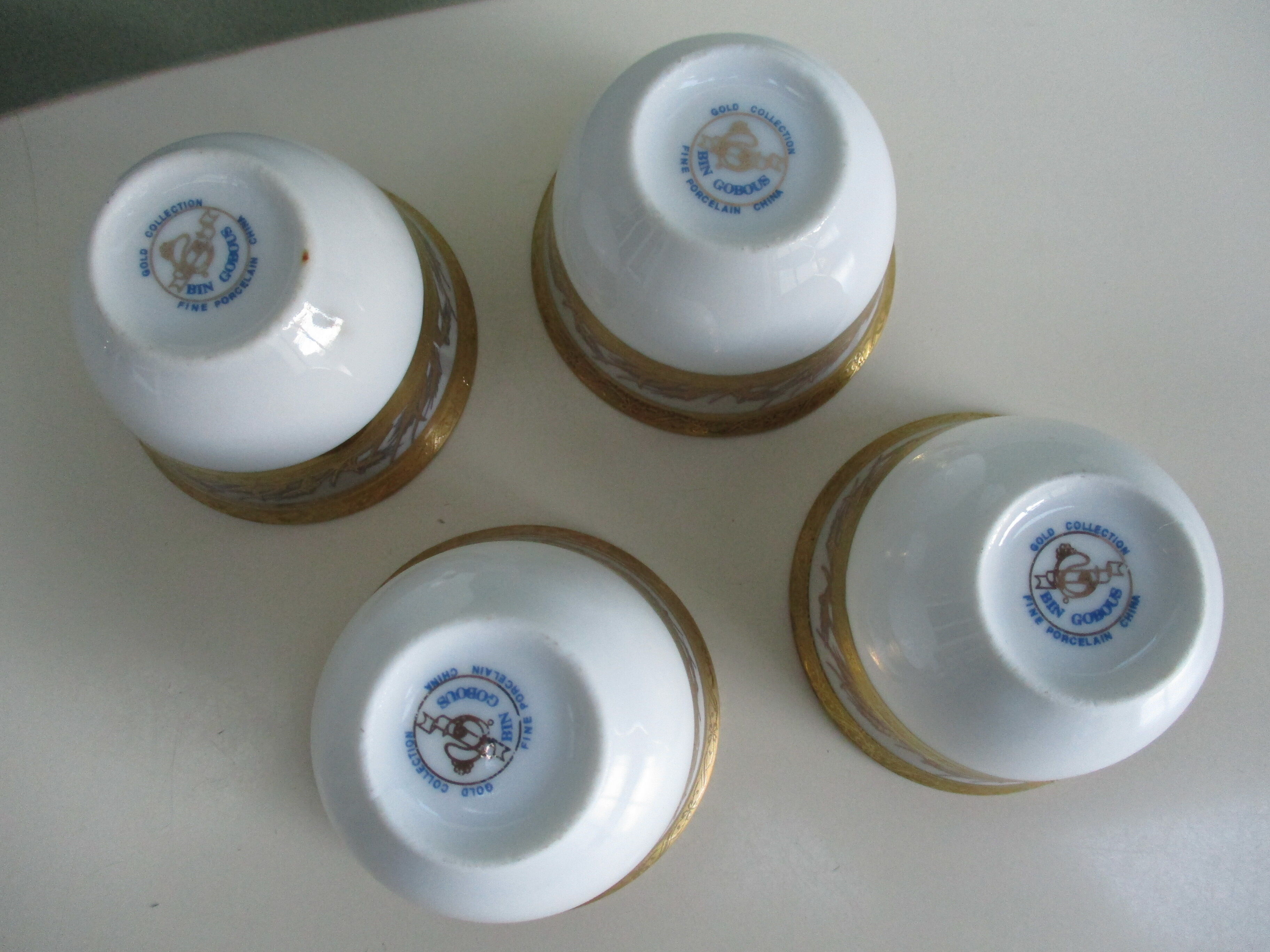 4 mini china bowls china bin gobous gold collection