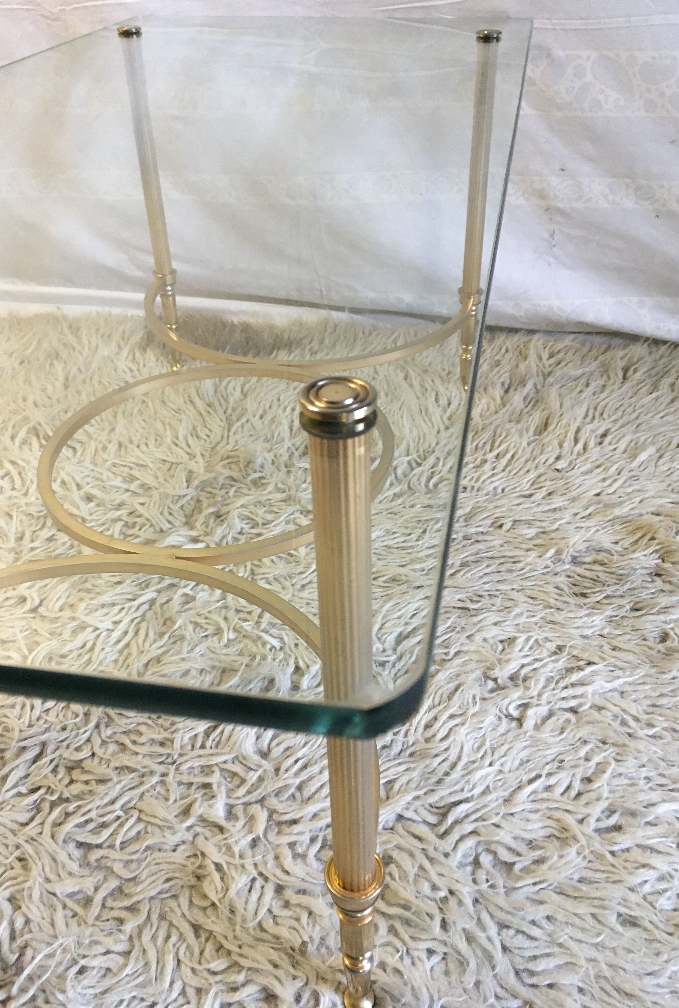 Brass and glass coffee table - 50s