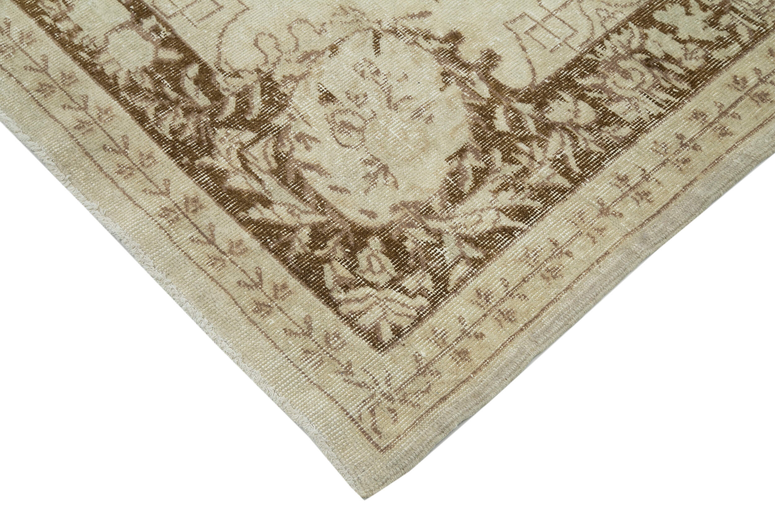 Handwoven Vintage Anatolian Beige Rug 214 cm x 286 cm - 25297