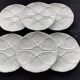 6 Oyster plates in white Limoges porcelain