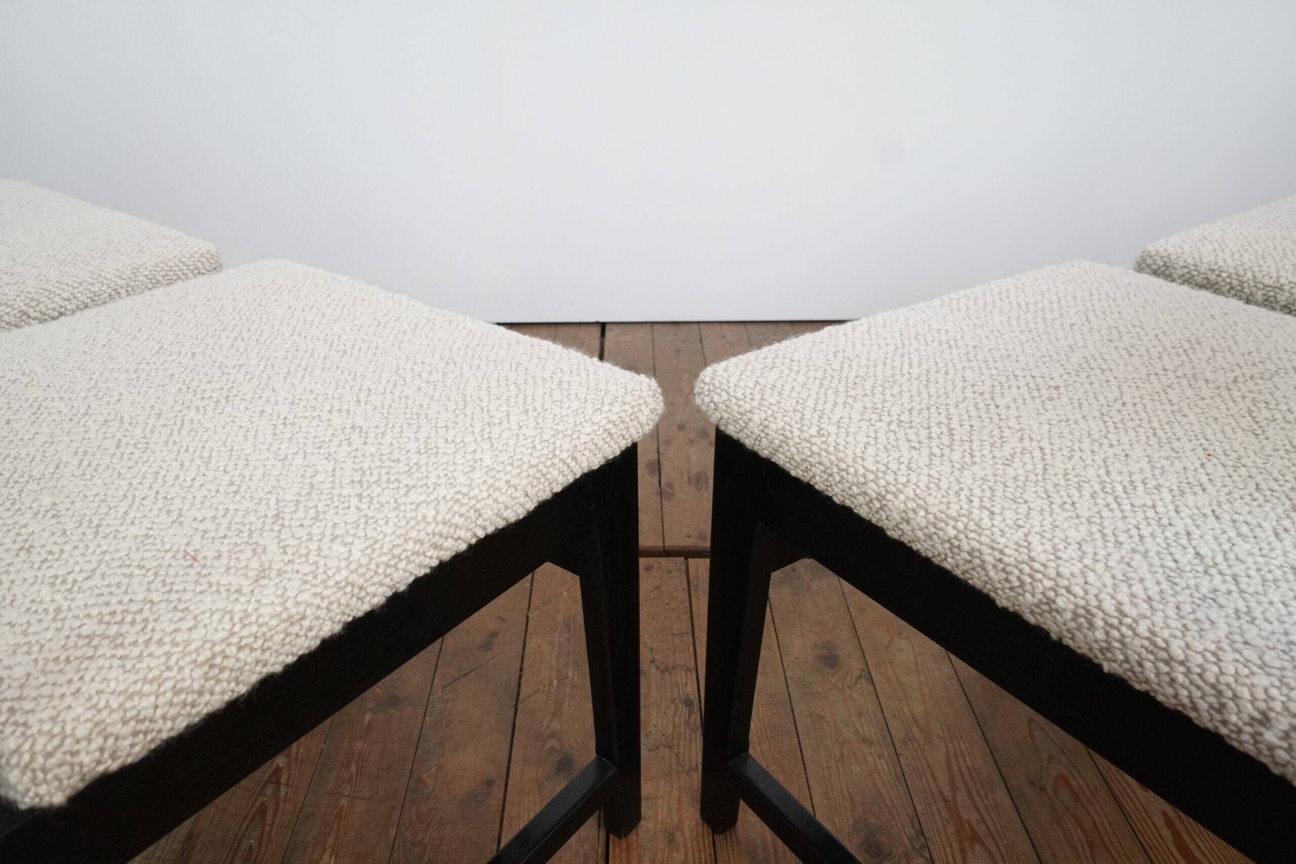 Set of 6 modernist dining chairs with new fabric