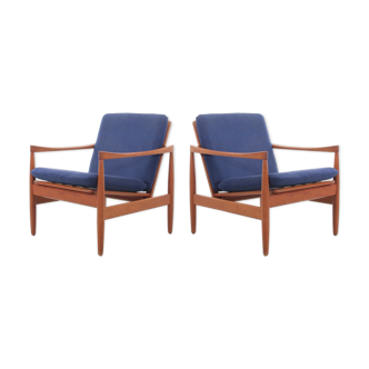 Pair of Scandinavian teak armchairs