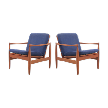 Pair of Scandinavian teak armchairs