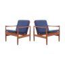 Pair of Scandinavian teak armchairs
