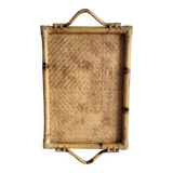 Vintage bamboo and rattan tray