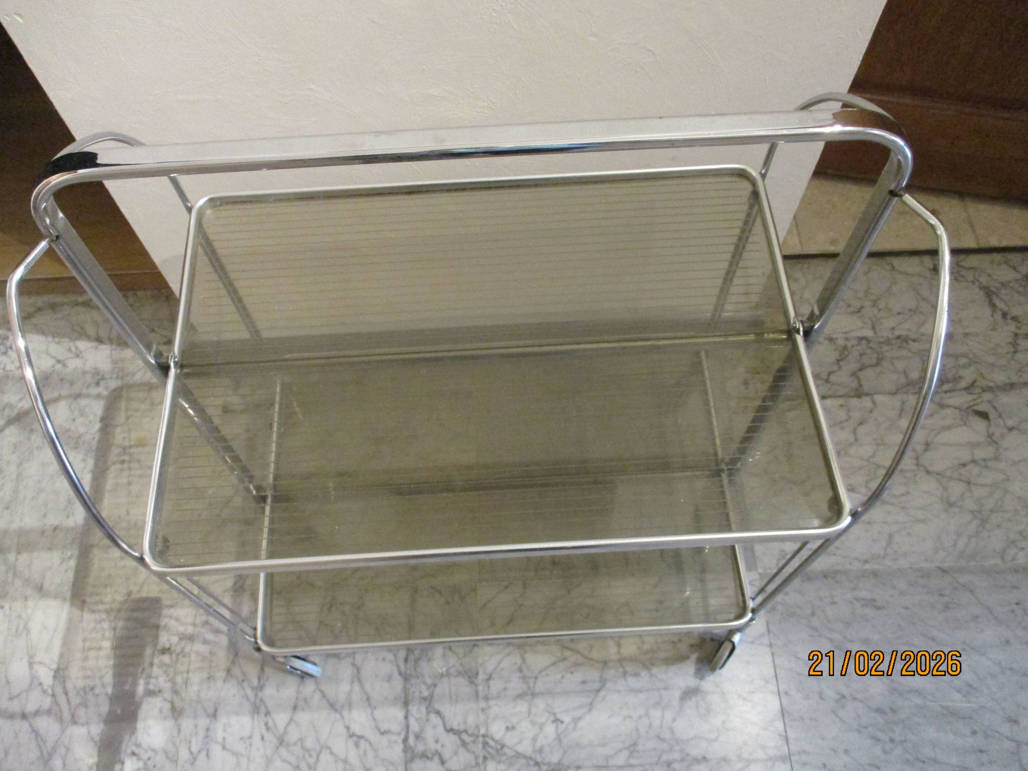 Folding dessert trolley on wheels, 1970s