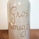 Large stoneware wine carafe with cork stopper