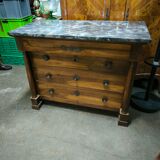 Empire period walnut chest of drawers