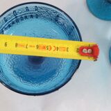 Vintage light blue glass cups set for 6