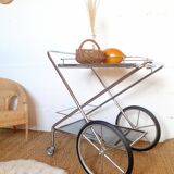 Rolling dessert / chrome bar and smoked glass