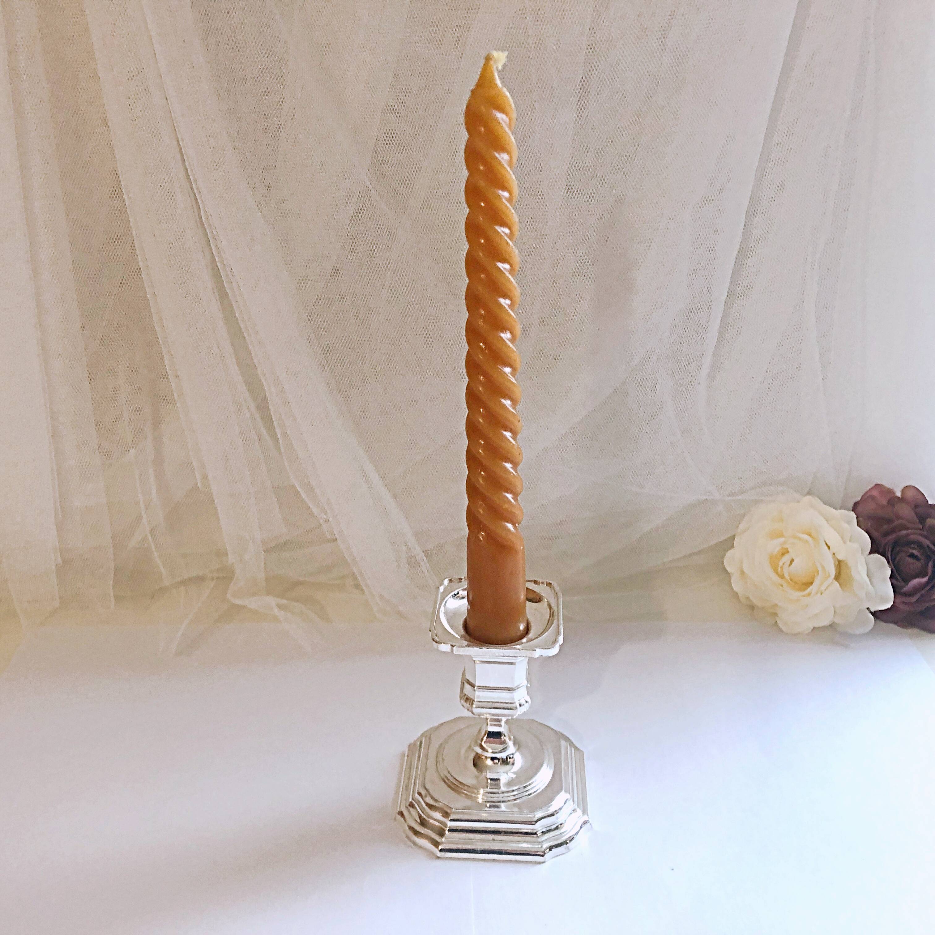 Candle holder on silver metal base Regency Style 20th West Germany