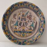 Morocco Fez flat polychrome cracked said Caravelle flamboyant eighteenth diameter 34 cm