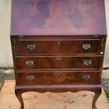 Mahogany-stained beech writing desk with keys H 106 cm